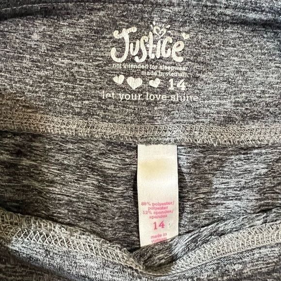 Justice Girls Full Length Leggings Gray Space Dye Size 14 - Picture 5 of 7